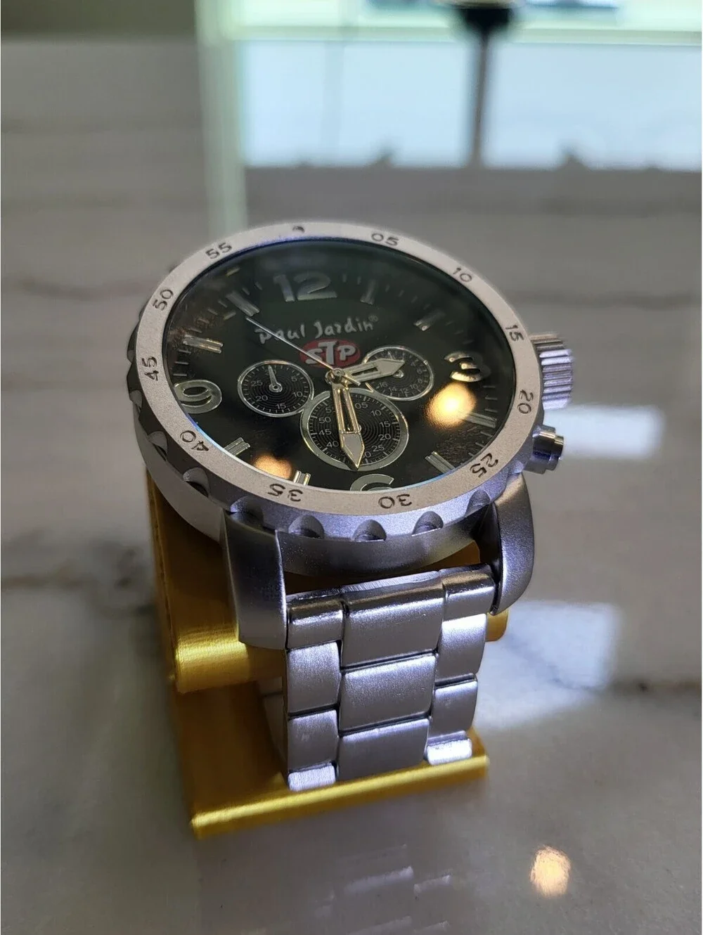 Men's Quartz Watch Working New Battery Automobilia 50mm STP Gas Filters WorksEUC